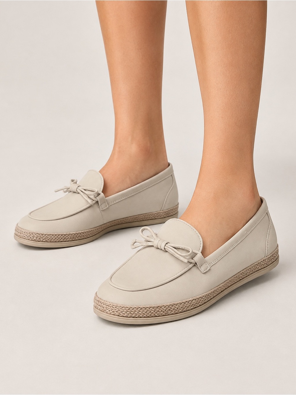 Sperry Miranda Cream Leather Espadrille Loafers Bow Women’s 6.5 NWOB